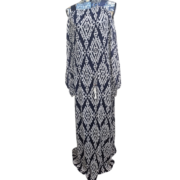 NWT Tory Burch Katherine Dress Small Cold Shoulder Maxi - Picture 1 of 9